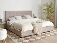 Bed with Storage Drawers LA ROCHELLE Fabric Light Grey 180 x 200 cm (EU Super King)_744835