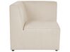 Left Hand 5 Seater Modular Jumbo Cord Corner Sofa with Ottoman Beige LEMVIG_876171