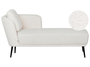 Chaiselongue Bouclé cremeweiß linksseitig mit Kissen ARTHEZE