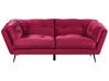 3 Seater Velvet Sofa Burgundy LENVIK_784792