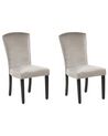 Sada 2 sametových jídelních židlí šedé PISECO_781806