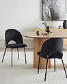 Set of 2 Dining Chairs COVELO Velvet Black