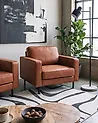 Armchair SAVALEN Faux Leather Golden Brown