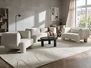 Sofa Set 6-Sitzer HOGBO Stoff Weiss_1174190