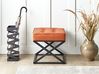 Faux Leather Footstool Orange MURDO_937598