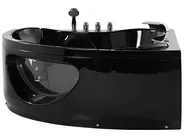 Vasca idromassaggio angolare con LED TOCOA 190 x 138 cm Nero_780587