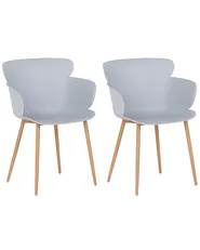 Set of 2 Dining Chairs SUMKLEY Light Grey_783757
