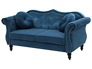Sofa 2 Seater SKIEN II Velvet Navy Blue_1161553