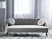 Sofa 3-Sitzer ALSVAG Samtstoff Hellgrau_1173989