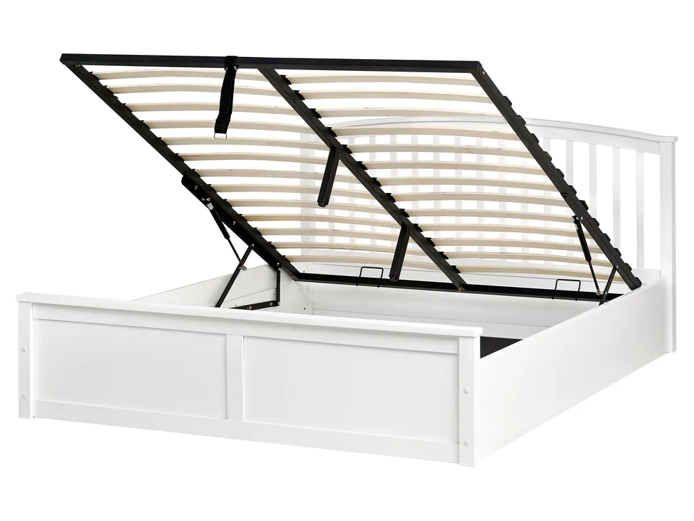 Letto contenitore Legno di pino CLARBEC 160 x 200 cm Bianco