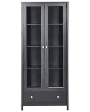 Glass Display Cabinet NORNALUP 80 cm Black_949977