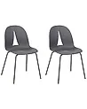Set of 2 Garden Chairs BOLGHERI Armless Dark Grey