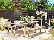 Garden Dining Table ORIA 180 cm 90 cm Concrete Grey_1169985