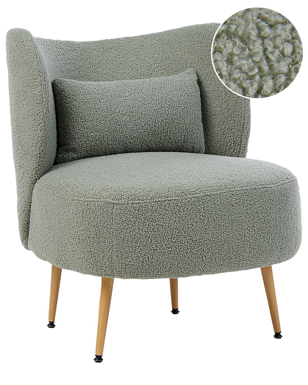 Poltrona OTSBY II con cuscino Bouclé Verde