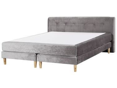 Zamatová posteľ 180 x 200 cm sivá MARQUISE