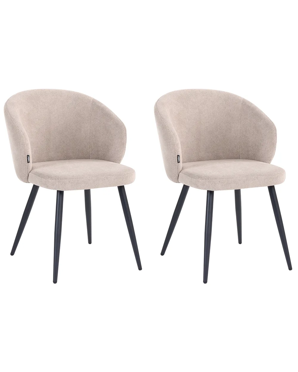 Set of 2 Dining Chairs MOUNDVILLE Fabric Taupe