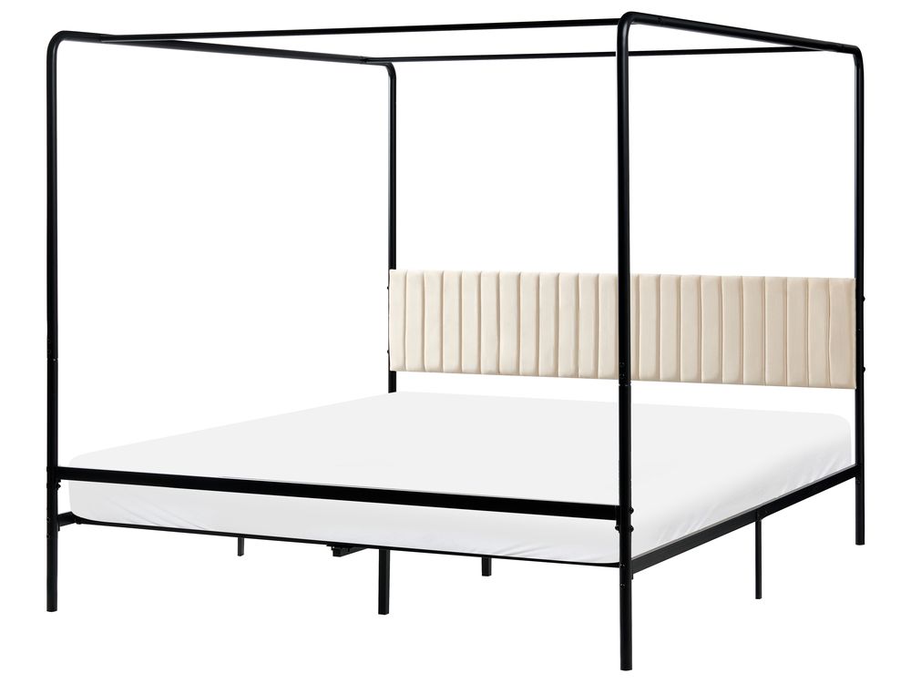Letto a baldacchino Metallo MIRABEAU 180 x 200 cm Nero