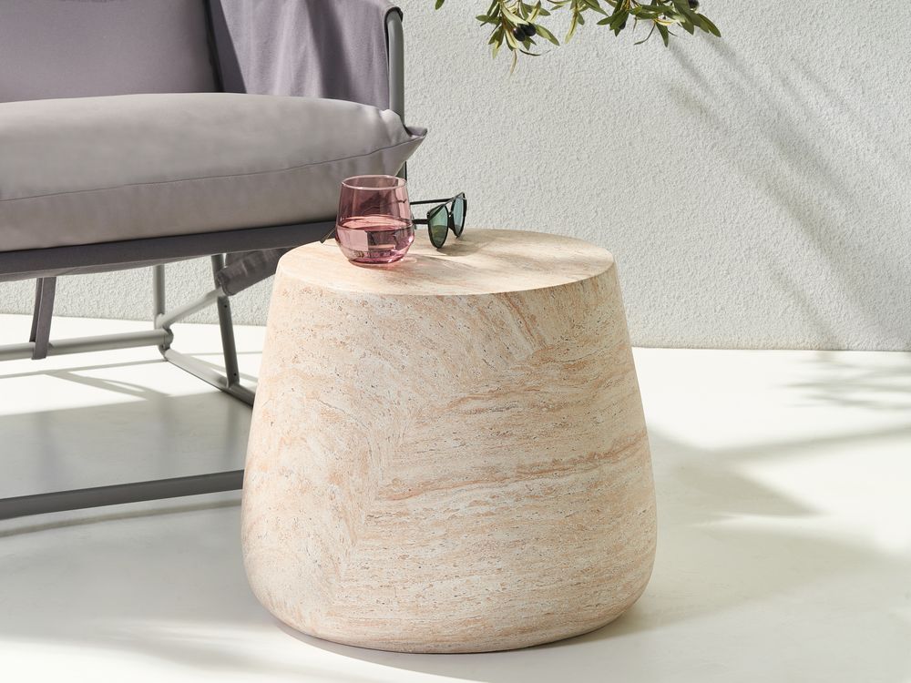 Stolik pomocniczy BIENTINO 46 cm 46 cm Efekt trawertynu