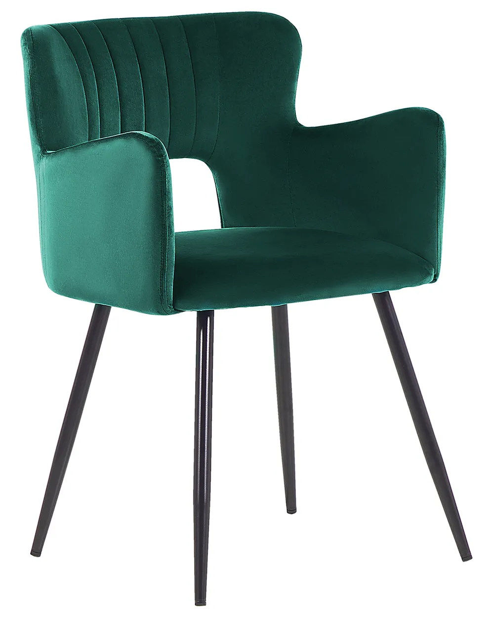 Set of 2 Dining Chairs SANILAC Velvet Emerald Green_847165