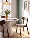 Set of 2 Dining Chairs HOLLY Wood Dark Brown/ Off-White