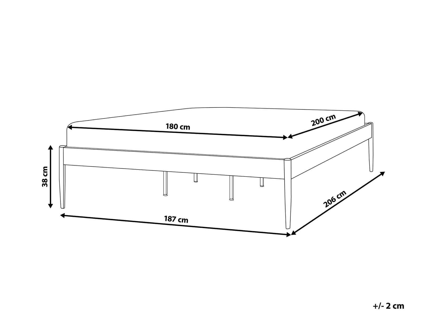 Bed Metal VAURS 180 x 200 cm (EU Super King) Light Beige_1165408
