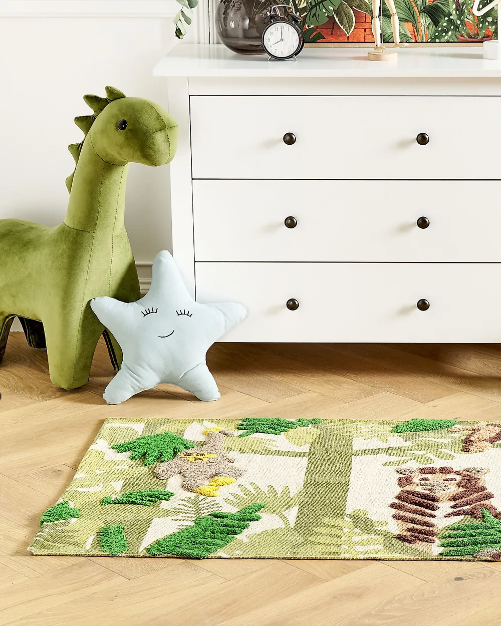 Kids Rug JANHTO Green 80 x 150 cm Cotton_1184755
