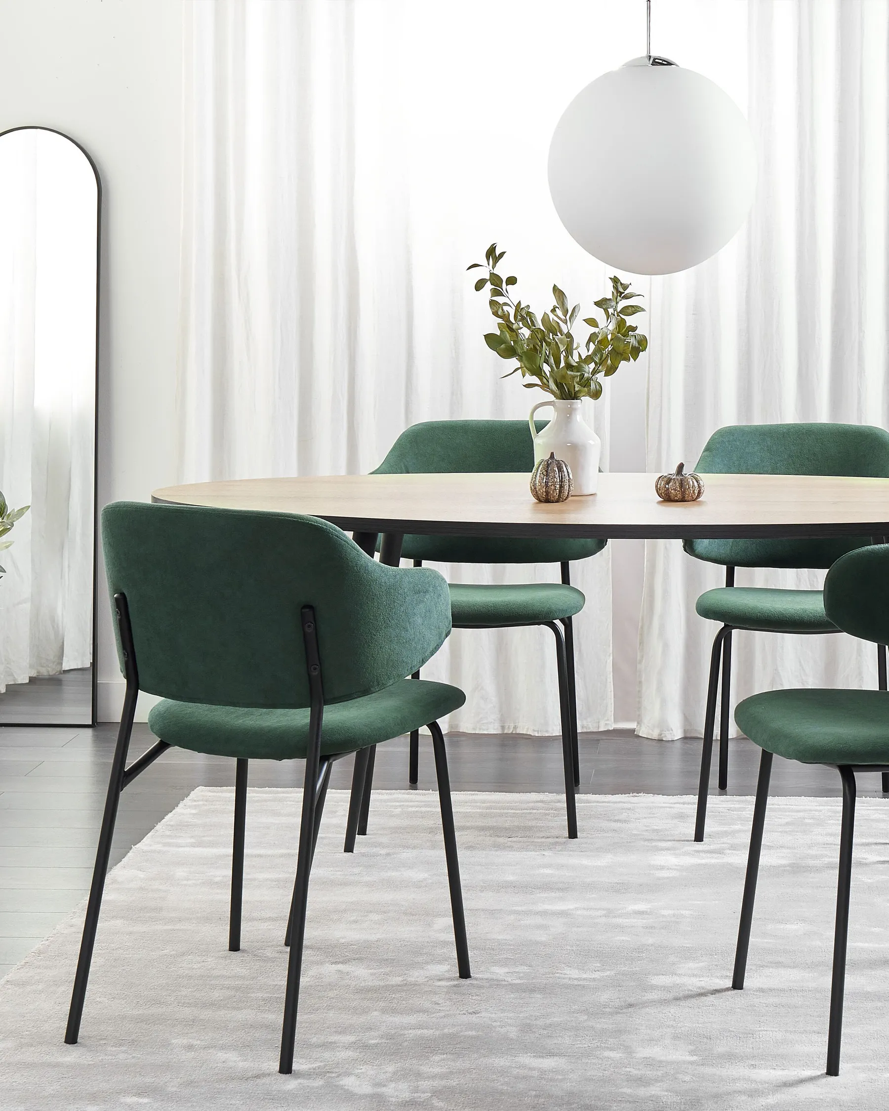 Set of 2 Dining Chairs KENAI Dark Green_874472