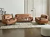 Conjunto de sala de estar 6 plazas LEIRA Piel sintética Marrón dorado