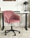 Rózsaszín bársony irodai szék VENICE_868450