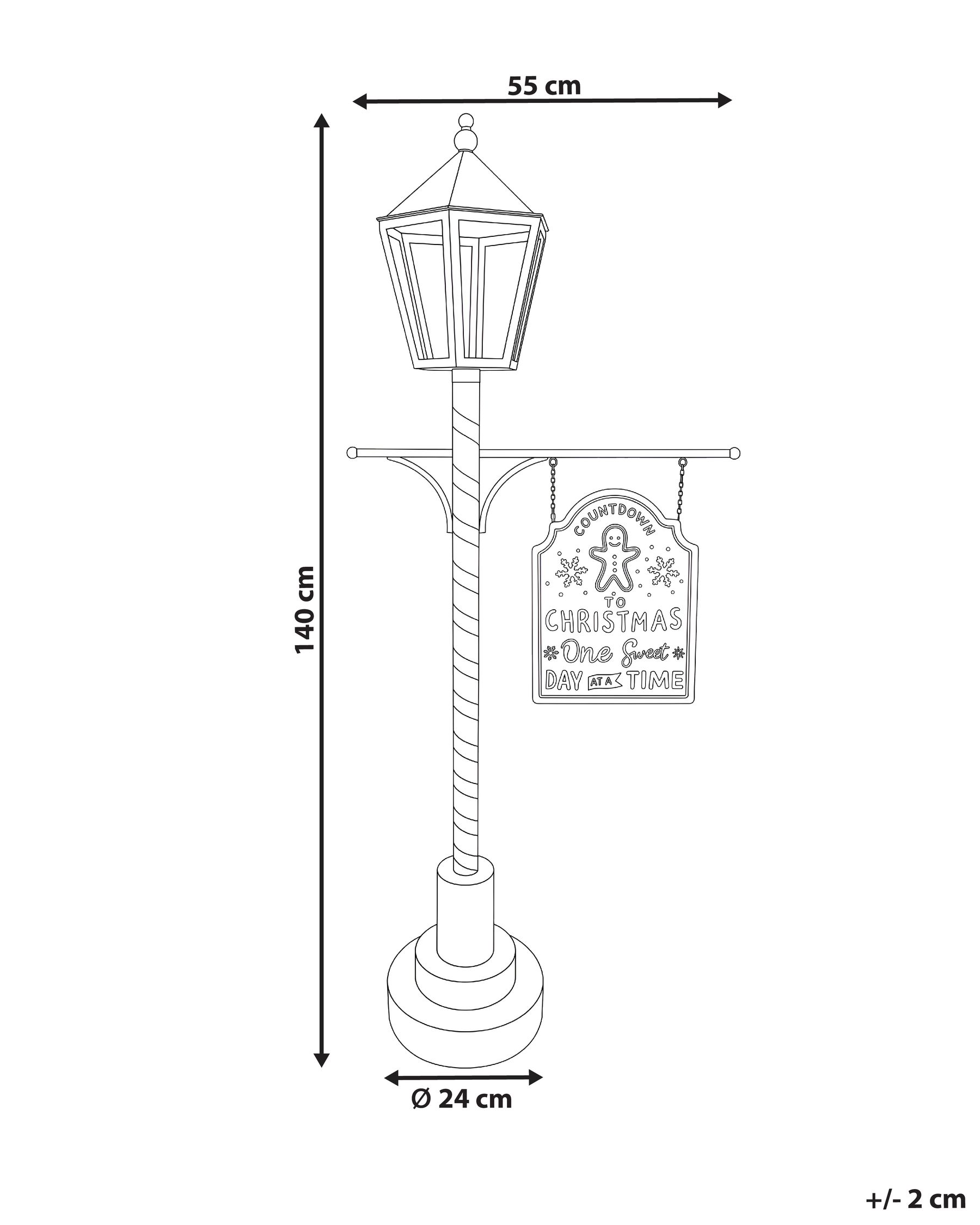 Decorazione natalizia KAAVI 140 cm Lampada da palo Rosso/Bianco_1173718