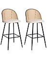 Set of 2 Bar Chairs CORNELL Metal Black