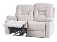 Electric Recliner Living Room Set 6 Seater BERGEN with USB Port Velvet Light Beige_1064816
