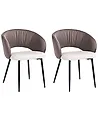 Set of 2 Chairs WALLA Fabric Brown