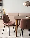 Set of 2 Dining Chairs MELROSE Faux Leather Brown