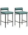 Set of 2 Bar Chairs AMAYA Teal