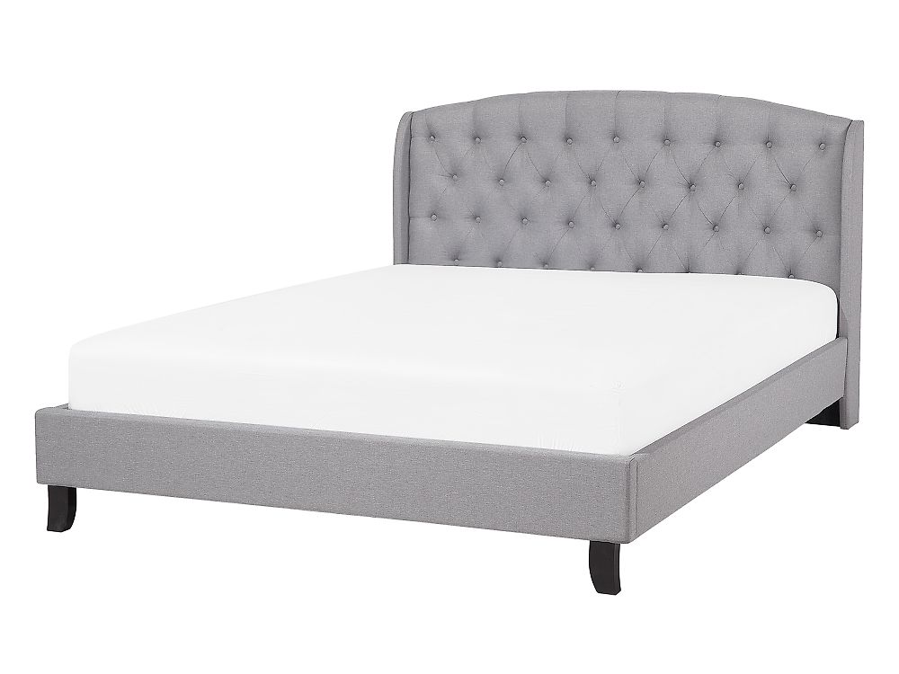 Bed Stof BORDEAUX 140 x 200 cm Lichtgrijs
