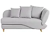 Right-Hand Chaise Longue MERI with Storage Faux Linen Light Grey