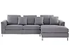 Corner Sofa OSLO Fabric Light Grey Left Hand