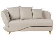 Chaise longue versione sinistra MERI con contenitore Lino sintetico Beige_881246
