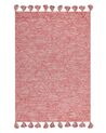 Teppich Baumwolle rot 140 x 200 cm mit Quasten NIGDE_848788