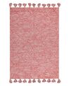 Cotton Area Rug 140 x 200 cm Red NIGDE_848788