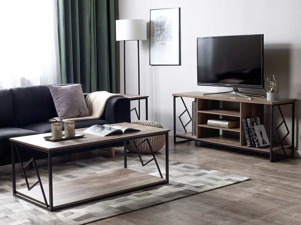 TV Stand FORRES Brown/ Black