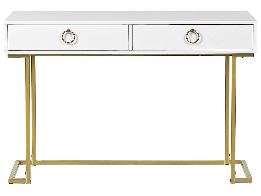 Konsola WESTPORT 115 cm 50 cm z szufladami Biały/ złoty_802571