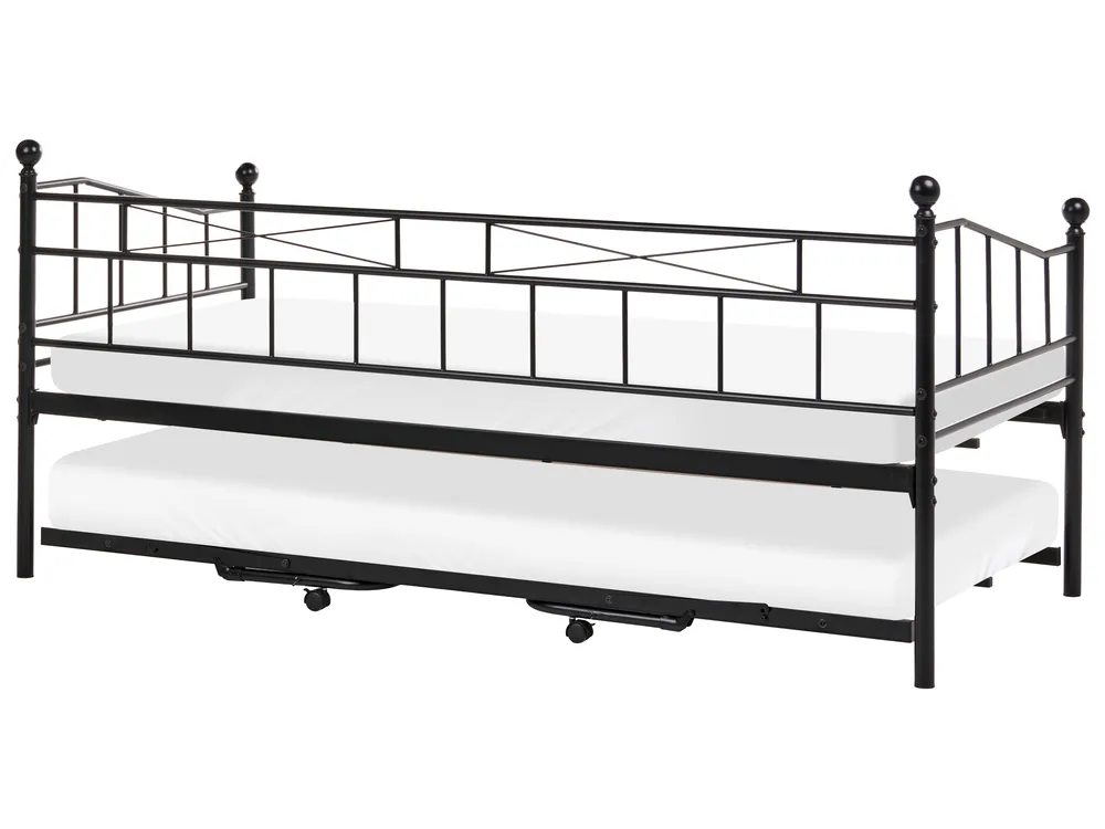 Daybed Metal LOUANNEC 90 x 200 cm (EU Single) Extendable Black_1115546