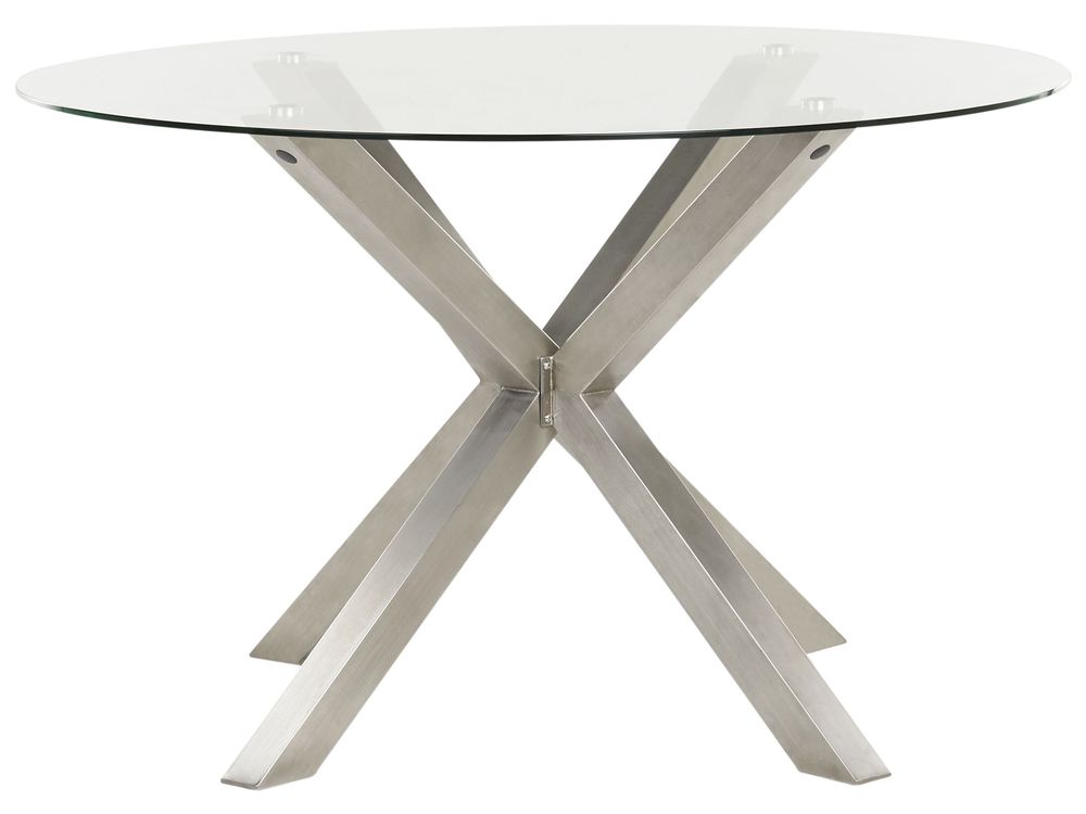 Tavolo da pranzo da giardino MALETTO 120 cm 120 cm Vetro Argento