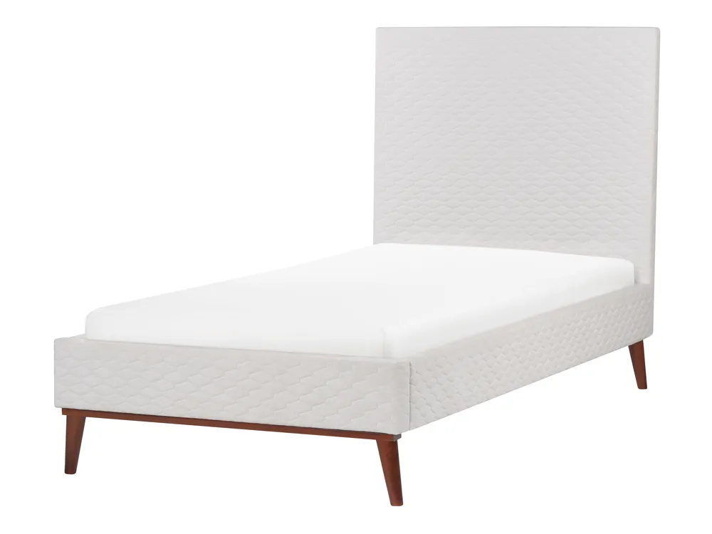 Bed Velvet BAYONNE 90 x 200 cm (EU Single) Off-White_901306
