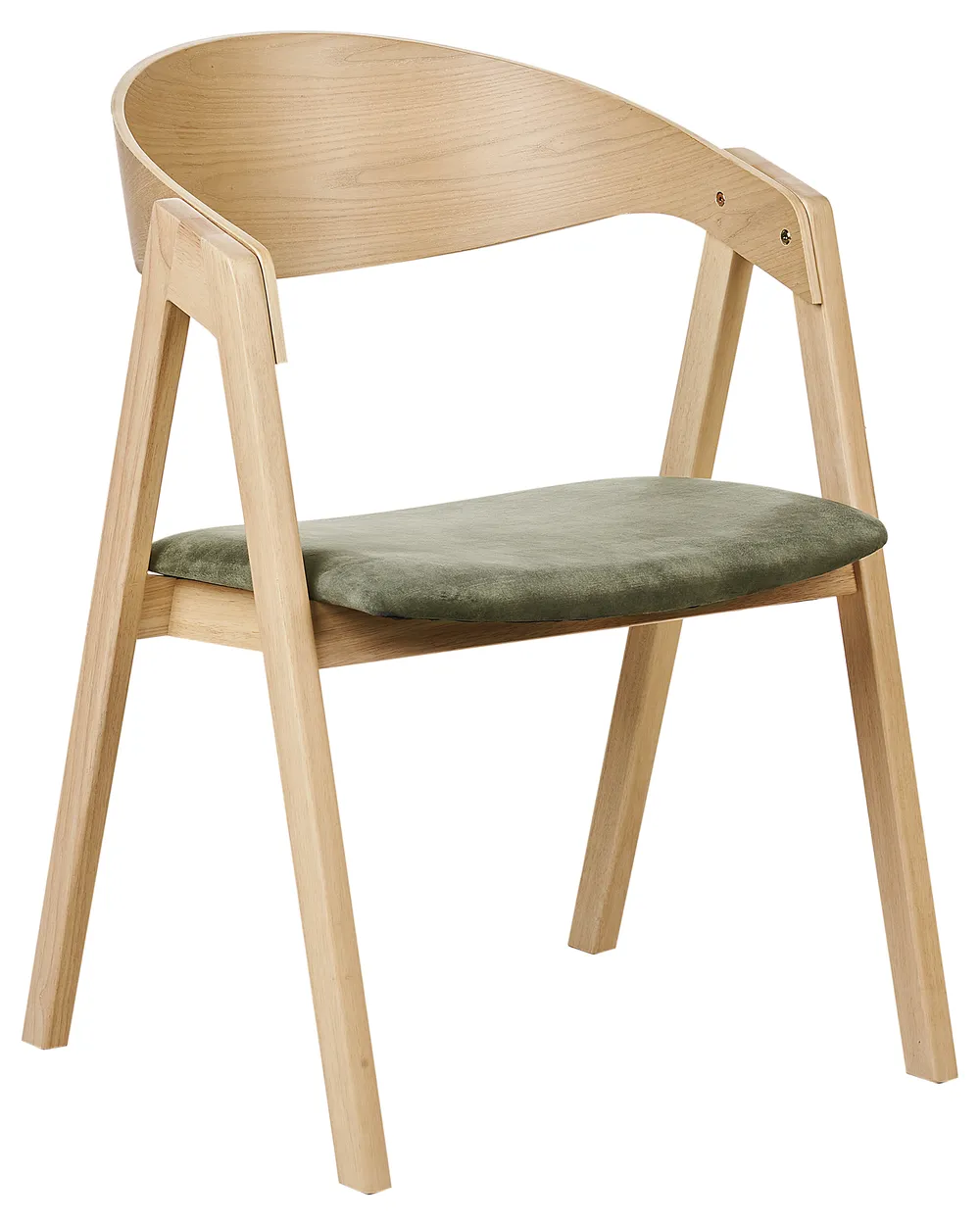Set of 2 Dining Chairs YUBA Wood Dark Green_934236