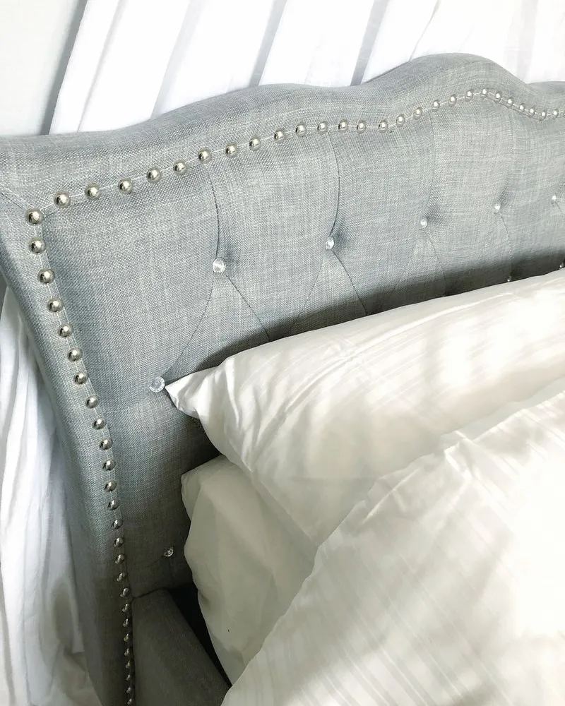 Ottoman Bed METZ Fabric Light Grey 90 x 200 cm (EU Single)_724525