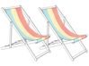 Set of 2 Sun Lounger Replacement Fabrics ANZIO/AVELLINO 113 x 44 cm Multicolour