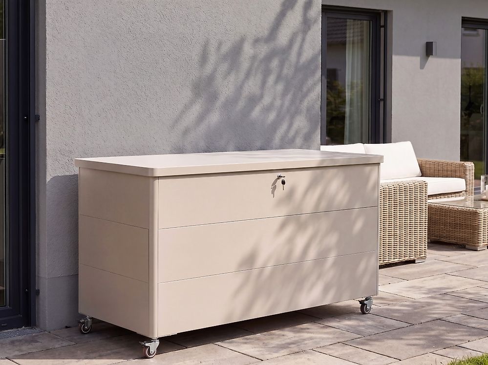 Cesta KYMI 136 cm 55 cm Metallo con ruote Beige